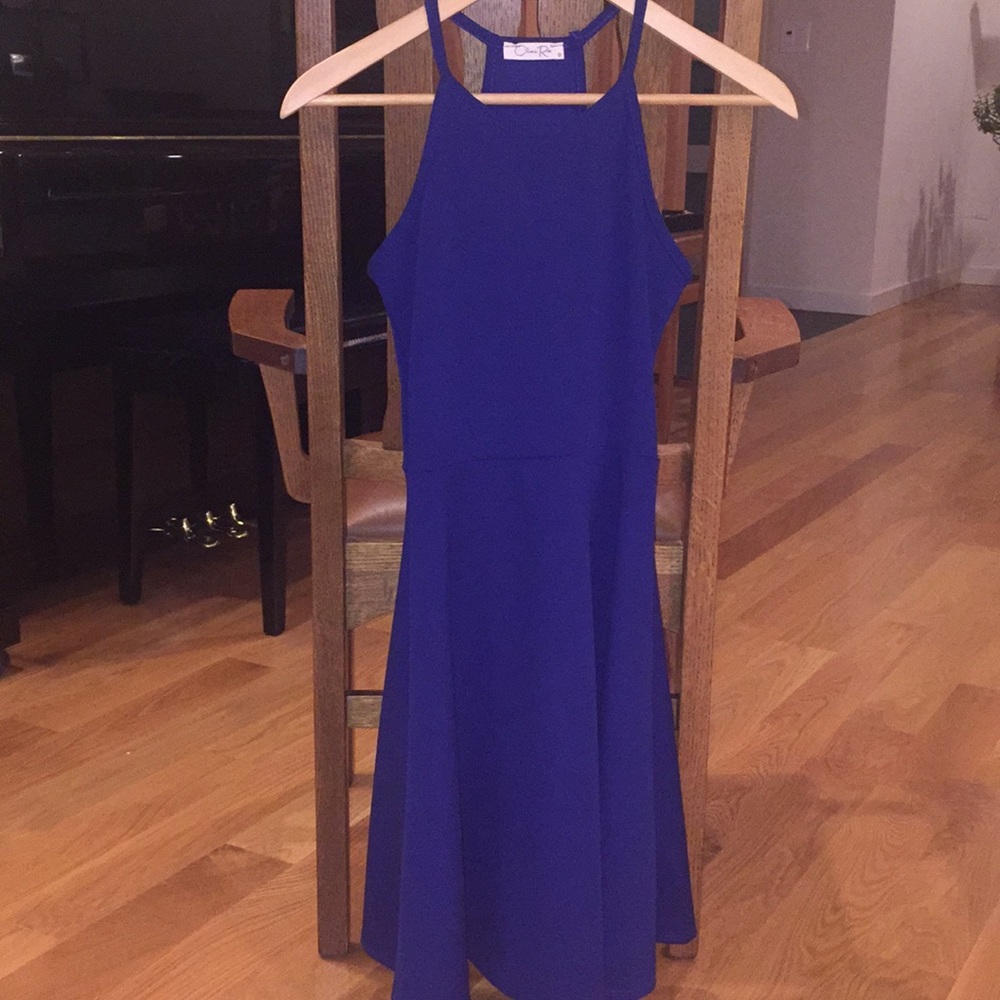 Navy blue halter top dress